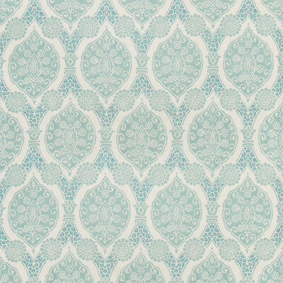 Samples and Purchasing available for Sufera Print - Aqua Turquoise By Brunschwig & Fils | Grand Bazaar |Medallion / Suzani / Persian Paisley Multipurpose Print at Designer Wallcoverings and Fabrics