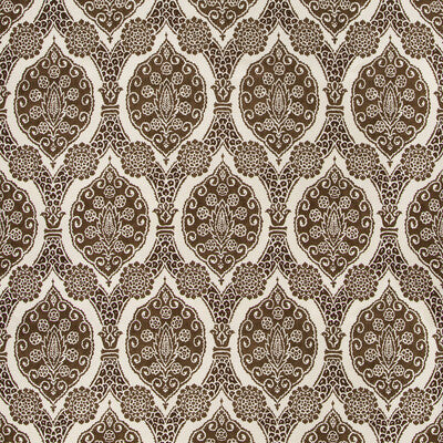 Samples and Purchasing available for Sufera Print - Chocolate Brown By Brunschwig & Fils | Grand Bazaar |Medallion / Suzani / Persian Paisley Multipurpose Print at Designer Wallcoverings and Fabrics