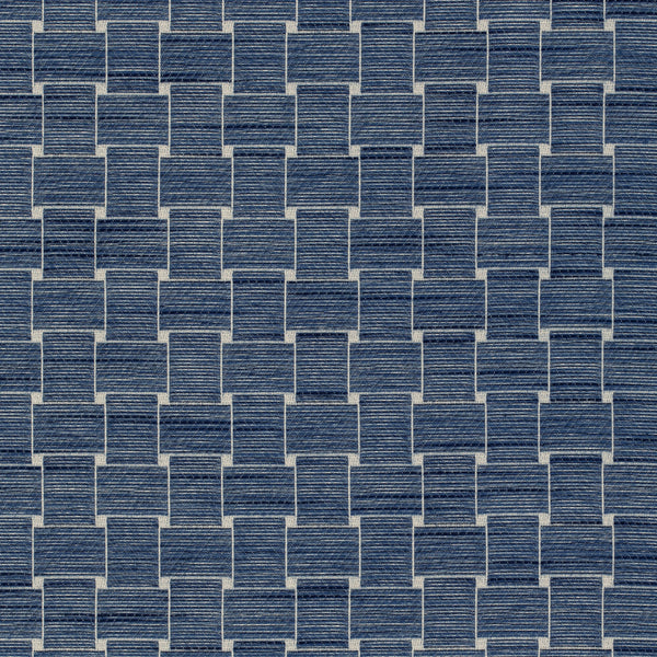 Beaumois Woven - Navy Dark Blue By Brunschwig & Fils | Granville Weaves | Geometric Upholstery