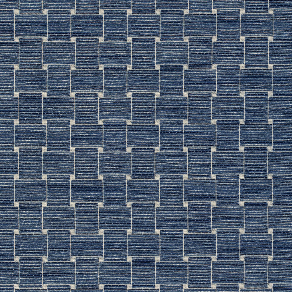 Beaumois Woven - Navy Dark Blue By Brunschwig & Fils | Granville Weaves | Geometric Upholstery