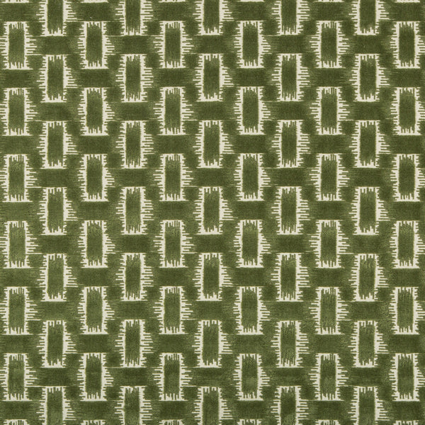 Chambord Velvet - Leaf Green By Brunschwig & Fils | Chaumont Velvets | Geometric Upholstery Velvet