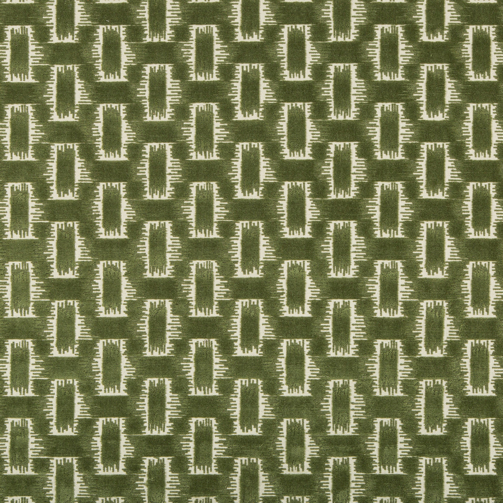 Chambord Velvet - Leaf Green By Brunschwig & Fils | Chaumont Velvets | Geometric Upholstery Velvet