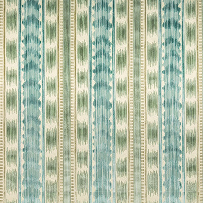 Bayeaux Velvet - Aqua Turquoise By Brunschwig & Fils | Chaumont Velvets |Ikat/Southwest/Kilims Stripes Upholstery Velvet