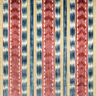 Samples and Purchasing available for Bayeaux Velvet - Red Multi By Brunschwig & Fils | Chaumont Velvets |Ikat/Southwest/Kilims Stripes Upholstery Velvet at Designer Wallcoverings and Fabrics