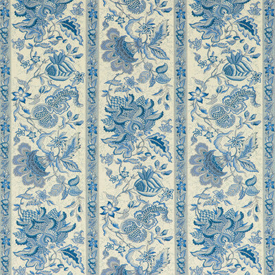 Montflours Print - Blue Blue By Brunschwig & Fils | Louverne |Botanical & Floral Jacobeans Multipurpose Print
