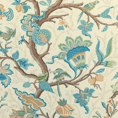 Louverne Print - Aqua Turquoise By Brunschwig & Fils | Louverne | Botanical & Floral Multipurpose Print
