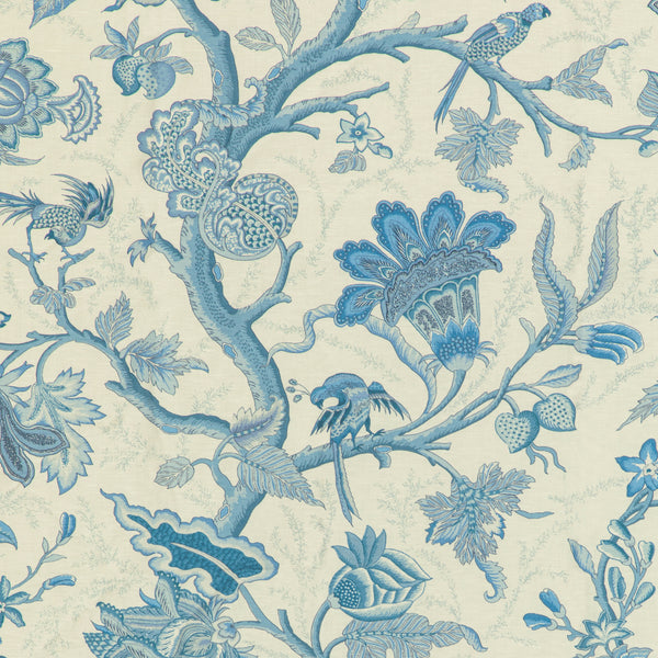 Louverne Print - Blue Blue By Brunschwig & Fils | Louverne | Botanical & Floral Multipurpose Print