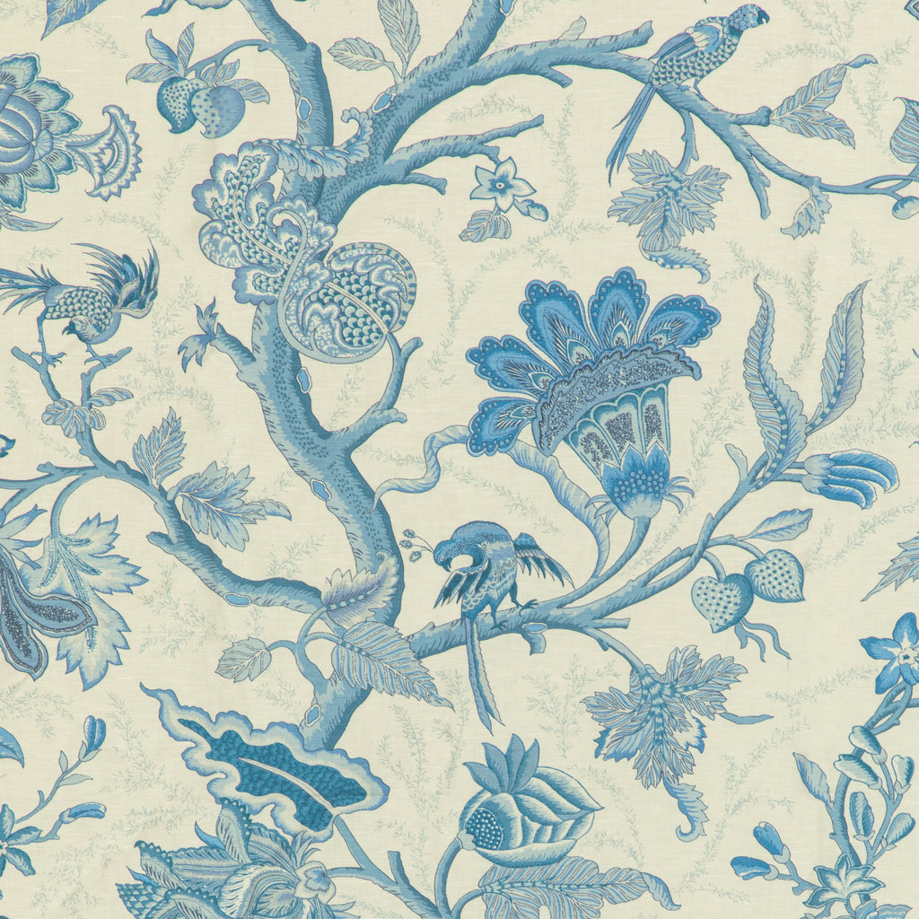 Louverne Print - Blue Blue By Brunschwig & Fils | Louverne | Botanical & Floral Multipurpose Print