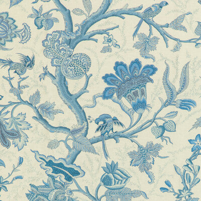 Samples and Purchasing available for Louverne Print - Blue Blue By Brunschwig & Fils | Louverne | Botanical & Floral Multipurpose Print at Designer Wallcoverings and Fabrics