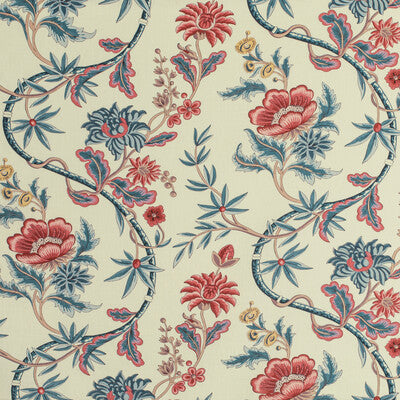 Samples and Purchasing available for Veronique Print - Blue Multi By Brunschwig & Fils | Louverne | Botanical & Floral Multipurpose Print at Designer Wallcoverings and Fabrics