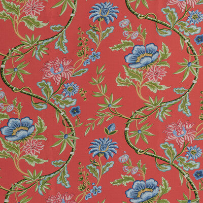 Samples and Purchasing available for Veronique Print - Red Multi By Brunschwig & Fils | Louverne | Botanical & Floral Multipurpose Print at Designer Wallcoverings and Fabrics