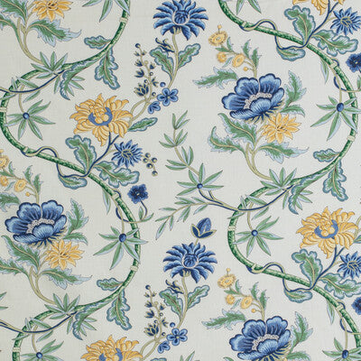 Samples and Purchasing available for Veronique Print - Delft Multi By Brunschwig & Fils | Louverne | Botanical & Floral Multipurpose Print at Designer Wallcoverings and Fabrics