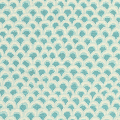 Pave Ii Print - Aqua Turquoise By Brunschwig & Fils | Louverne | Geometric Multipurpose Print