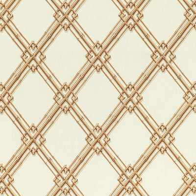 Samples and Purchasing available for Le Bambou Print - Gold Gold By Brunschwig & Fils | Louverne | Lattice/Scrollwork Multipurpose Print at Designer Wallcoverings and Fabrics