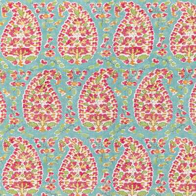 Samples and Purchasing available for Rougier Print - Aqua Multi By Brunschwig & Fils | En Vacances Ii |Global Paisley Multipurpose Indoor / Outdoor at Designer Wallcoverings and Fabrics