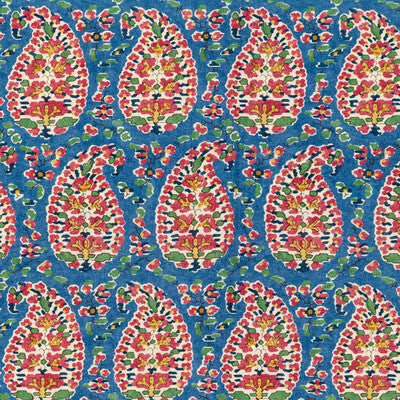 Samples and Purchasing available for Rougier Print - Blue/Red Multi By Brunschwig & Fils | En Vacances Ii |Global Paisley Multipurpose Indoor / Outdoor at Designer Wallcoverings and Fabrics