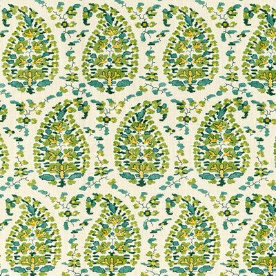 Samples and Purchasing available for Rougier Print - Green Green By Brunschwig & Fils | En Vacances Ii |Global Paisley Multipurpose Indoor / Outdoor at Designer Wallcoverings and Fabrics