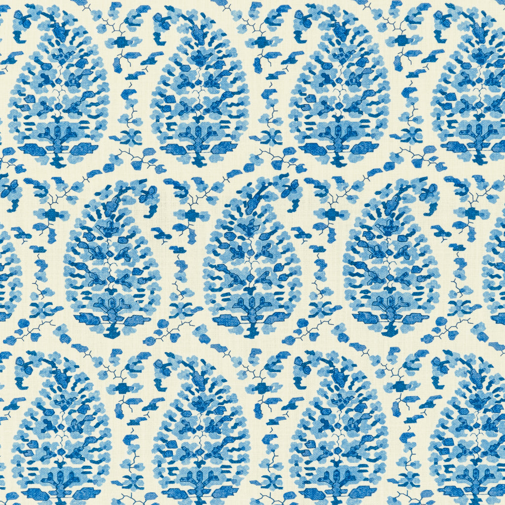 Rougier Print - Blue Blue By Brunschwig & Fils | En Vacances Ii |Global Paisley Multipurpose Indoor / Outdoor