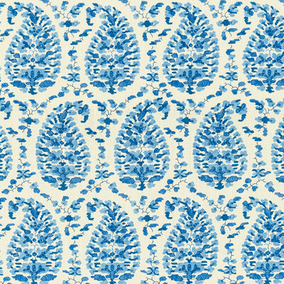 Samples and Purchasing available for Rougier Print - Blue Blue By Brunschwig & Fils | En Vacances Ii |Global Paisley Multipurpose Indoor / Outdoor at Designer Wallcoverings and Fabrics
