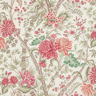 Luberon Print - Berry/Leaf Green By Brunschwig & Fils | Manoir |Botanical & Floral Jacobeans Multipurpose Print