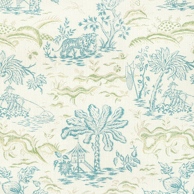 Samples and Purchasing available for Valensole Print - Teal/Leaf Teal By Brunschwig & Fils | Manoir |Botanical & Floral Toile Multipurpose Print at Designer Wallcoverings and Fabrics