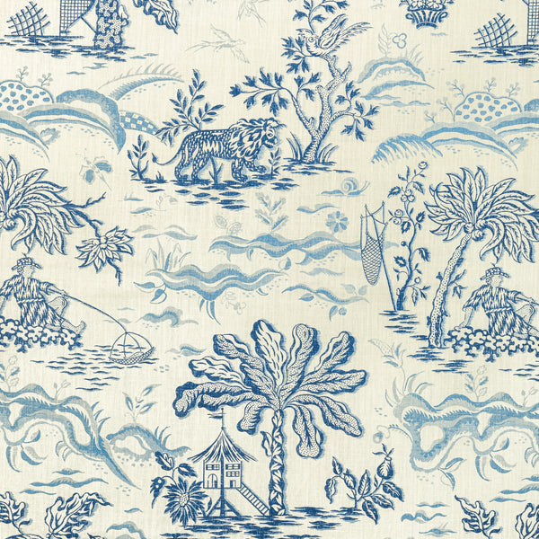 Valensole Print - Navy/Sky Blue By Brunschwig & Fils | Manoir |Botanical & Floral Toile Multipurpose Print