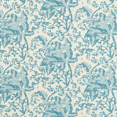 Samples and Purchasing available for Weymouth Print - Aqua Turquoise By Brunschwig & Fils | Manoir | Botanical & Floral Multipurpose Print at Designer Wallcoverings and Fabrics