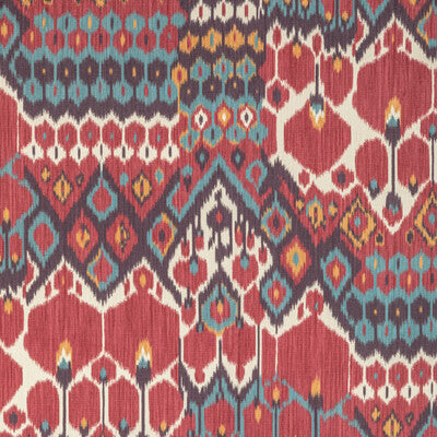Bonnieux Print - Berry/Aqua Red By Brunschwig & Fils | Manoir | Ikat/Southwest/Kilims Multipurpose Print