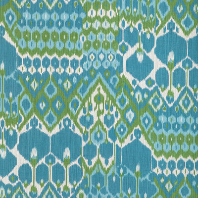 Bonnieux Print - Aqua/Leaf Turquoise By Brunschwig & Fils | Manoir | Ikat/Southwest/Kilims Multipurpose Print