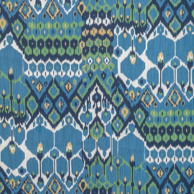 Bonnieux Print - Blue/Leaf Blue By Brunschwig & Fils | Manoir | Ikat/Southwest/Kilims Multipurpose Print