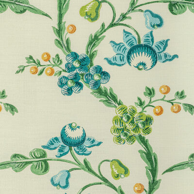 Le Brun Print - Pool Teal By Brunschwig & Fils |  | Botanical & Floral Multipurpose Print