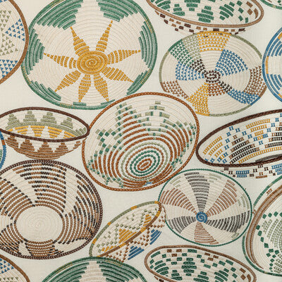 Samples and Purchasing available for Bendi Emb - Rattan Ivory By Brunschwig & Fils | Majorelle | Geometric Multipurpose Embroidery at Designer Wallcoverings and Fabrics