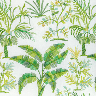 Martil Emb - Leaf White By Brunschwig & Fils | Majorelle |Botanical & Floral Tropical Drapery Casement