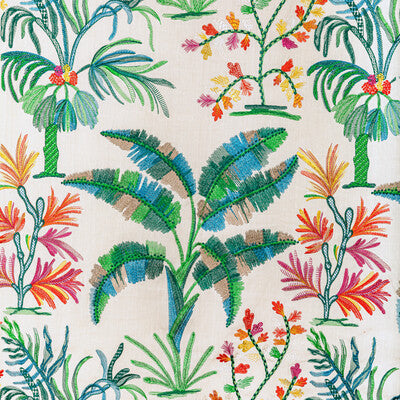 Martil Emb - Jewel Ivory By Brunschwig & Fils | Majorelle |Botanical & Floral Tropical Drapery Casement