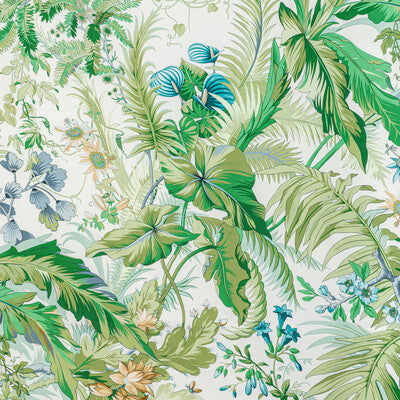 Majorelle Print - Mist White By Brunschwig & Fils | Majorelle |Botanical & Floral Tropical Drapery Print