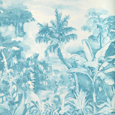 Samples and Purchasing available for Nouvelle Print - Aqua Light Blue By Brunschwig & Fils | Majorelle | Novelty Multipurpose Print at Designer Wallcoverings and Fabrics