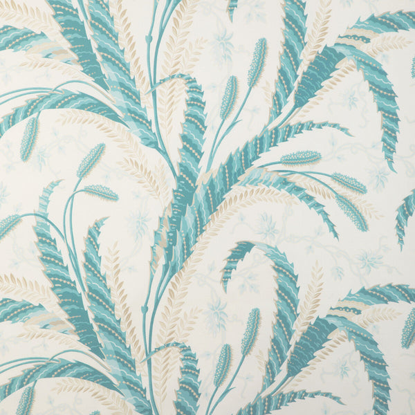 Vernay Print - Aqua White By Brunschwig & Fils | Cadenet | Botanical & Floral Multipurpose Print