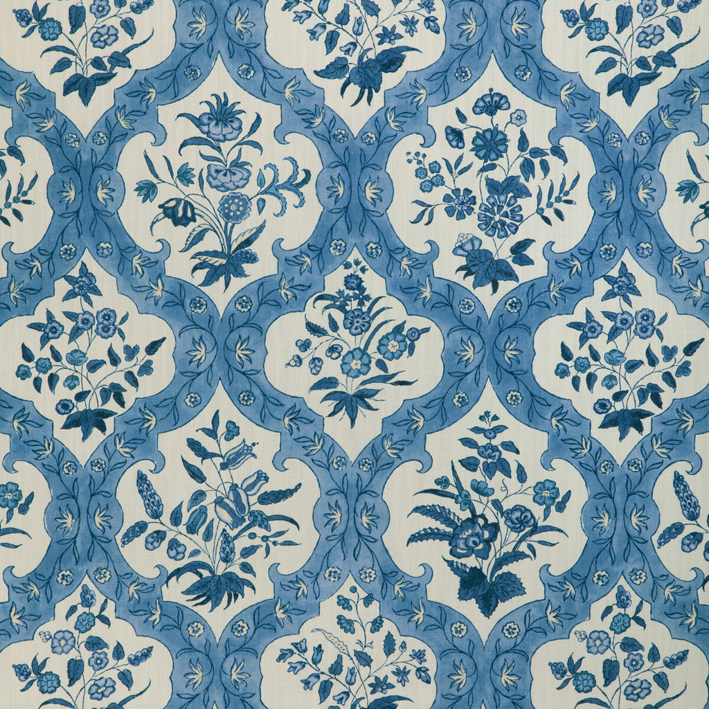 Samples and Purchasing available for Ventoux Print - Sky/Blue White By Brunschwig & Fils | Cadenet |Botanical & Floral Damask Multipurpose Print at Designer Wallcoverings and Fabrics