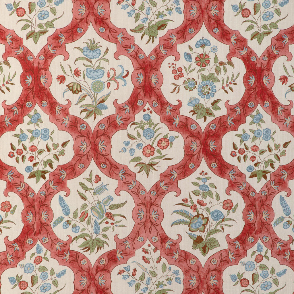 Samples and Purchasing available for Ventoux Print - Red/Blue White By Brunschwig & Fils | Cadenet |Botanical & Floral Damask Multipurpose Print at Designer Wallcoverings and Fabrics