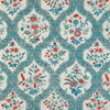 Samples and Purchasing available for Ventoux Print - Teal/Rose White By Brunschwig & Fils | Cadenet |Botanical & Floral Damask Multipurpose Print at Designer Wallcoverings and Fabrics