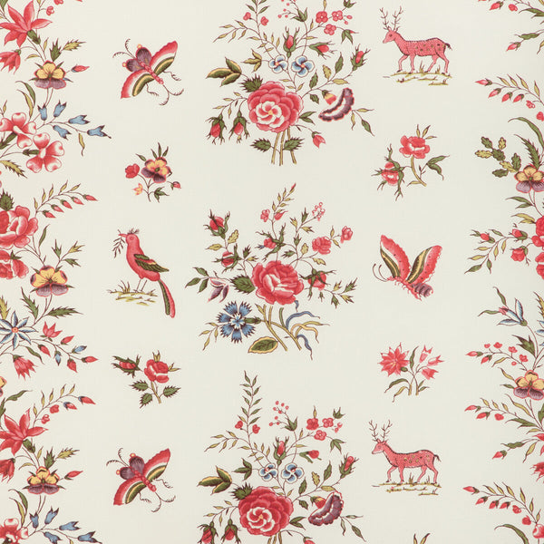 Aurel Print - Red/Green White By Brunschwig & Fils | Cadenet | Flora & Fauna Multipurpose Print