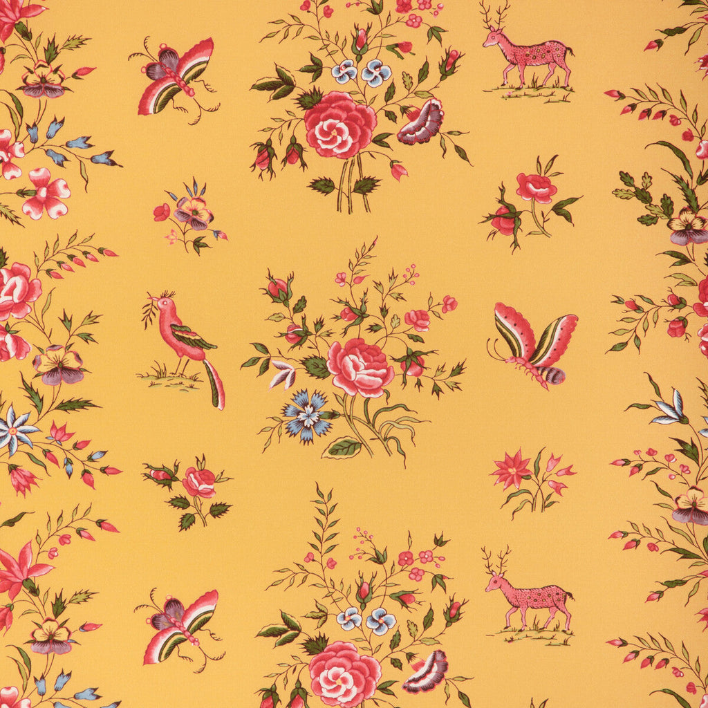 Samples and Purchasing available for Aurel Print - Gold/Red Yellow By Brunschwig & Fils | Cadenet | Flora & Fauna Multipurpose Print at Designer Wallcoverings and Fabrics