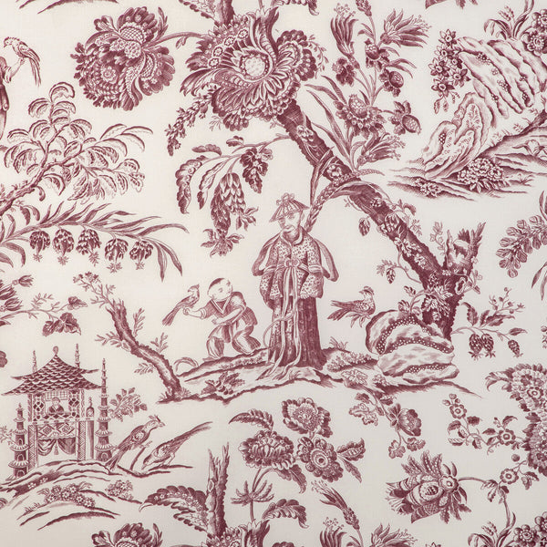 Marcel Print - Aubergine White By Brunschwig & Fils | Cadenet |Chinoiserie Toile Multipurpose Print