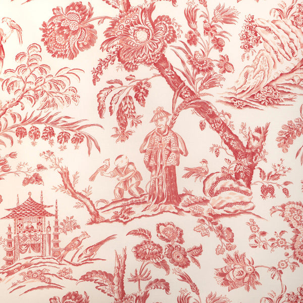 Marcel Print - Red White By Brunschwig & Fils | Cadenet |Chinoiserie Toile Multipurpose Print