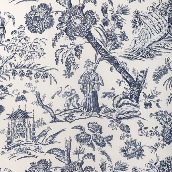 Marcel Print - Navy White By Brunschwig & Fils | Cadenet |Chinoiserie Toile Multipurpose Print