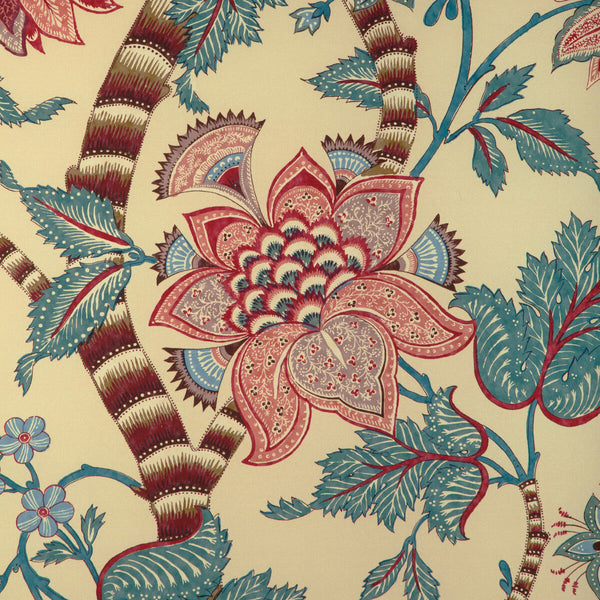 Cadenet Print - Beige/Teal Beige By Brunschwig & Fils | Cadenet | Botanical & Floral Multipurpose Print