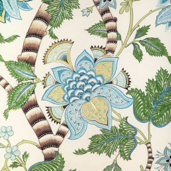 Cadenet Print - Aqua/Leaf White By Brunschwig & Fils | Cadenet | Botanical & Floral Multipurpose Print