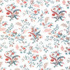 Samples and Purchasing available for Chancay Print - Teal/Rose White By Brunschwig & Fils | Cadenet | Botanical & Floral Multipurpose Print at Designer Wallcoverings and Fabrics