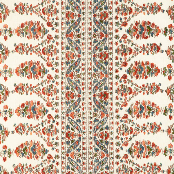 Visan Print - Sky/Coral White By Brunschwig & Fils | Cadenet | Paisley Multipurpose Print