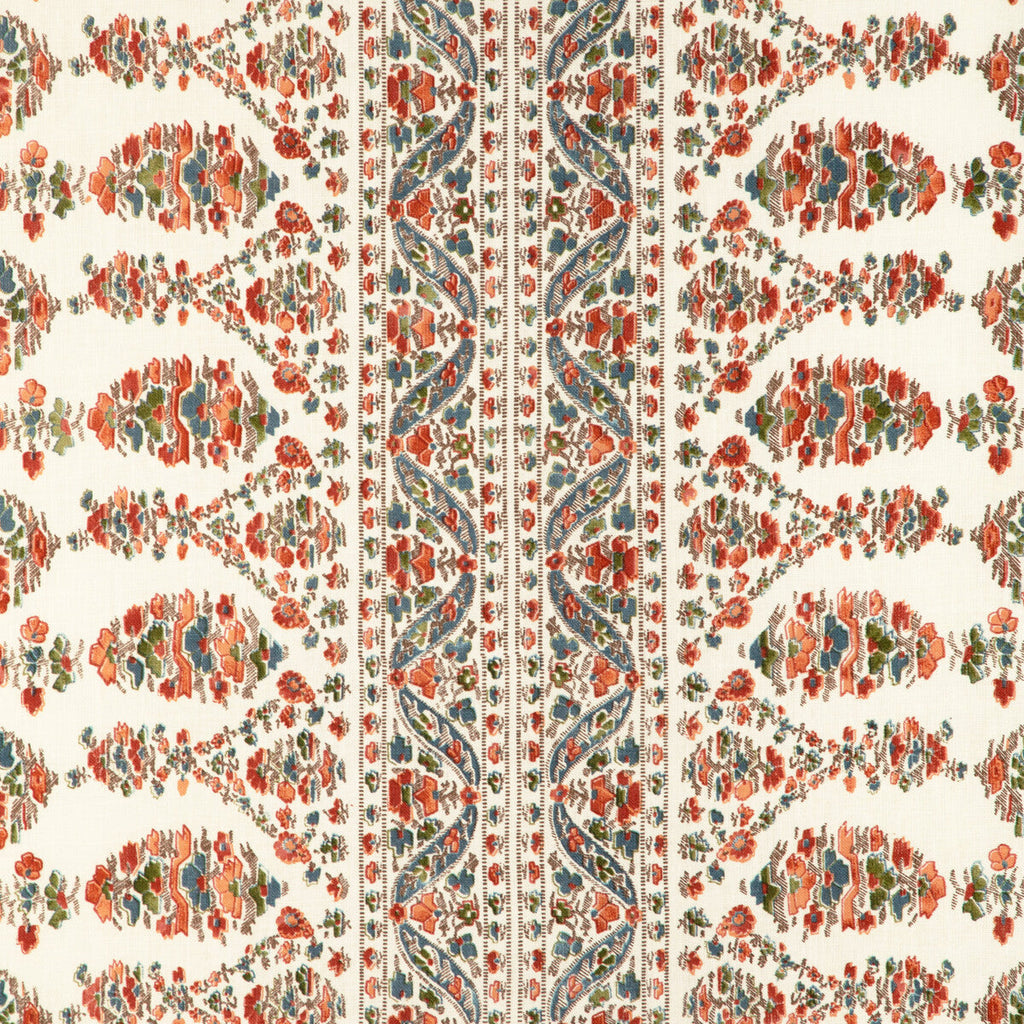 Samples and Purchasing available for Visan Print - Sky/Coral White By Brunschwig & Fils | Cadenet | Paisley Multipurpose Print at Designer Wallcoverings and Fabrics